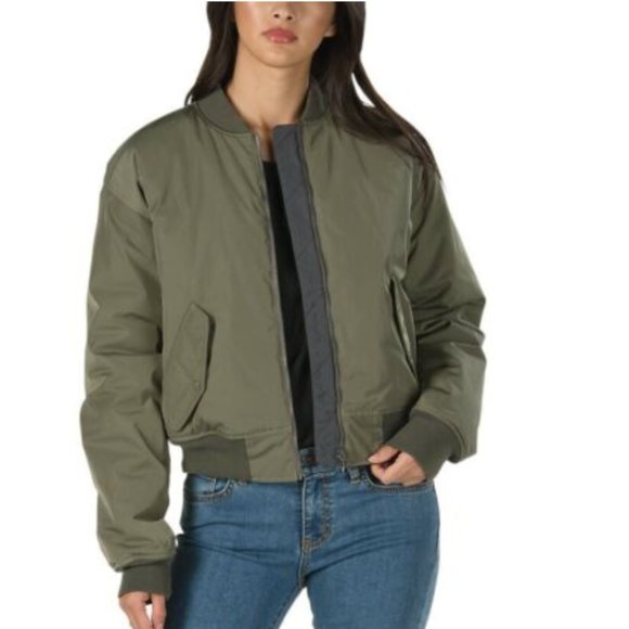 vans bomber jacket green